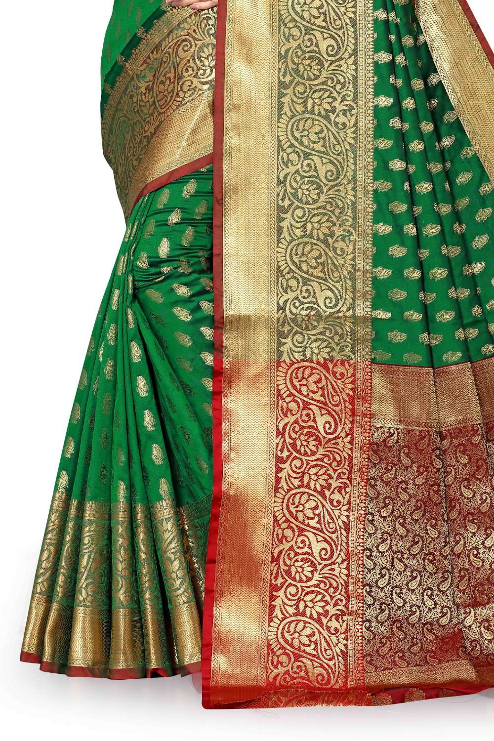 Women's Soft Lichi Silk Saree with Golden Zari Woven and Beautiful Rich Pallu Design & Jacquard Work Saree With Unstiched Blouse Piece.
