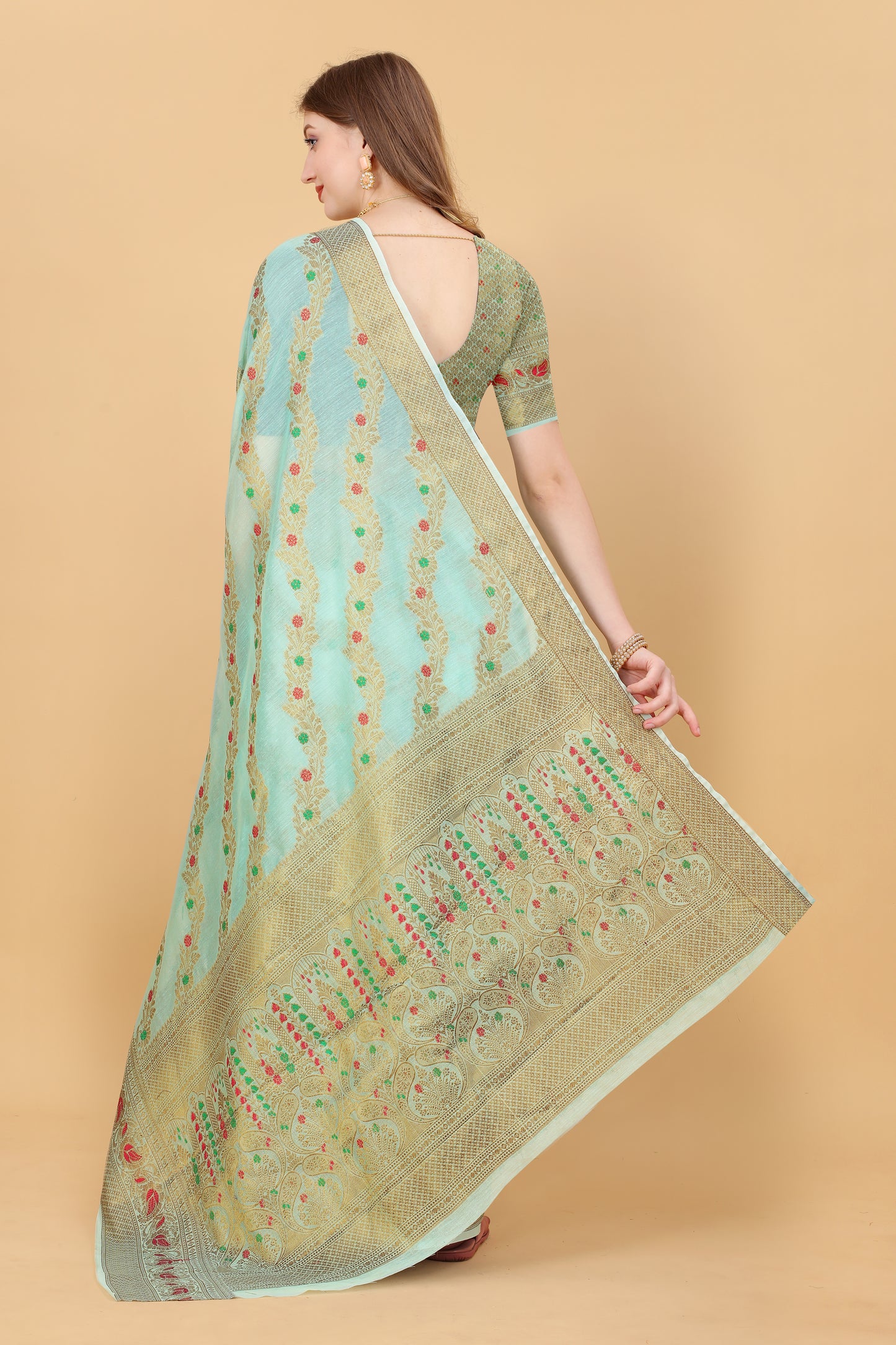 Soft cotton saree with zari weawing design and Rich Zari weawing Pallu with zari weawing border