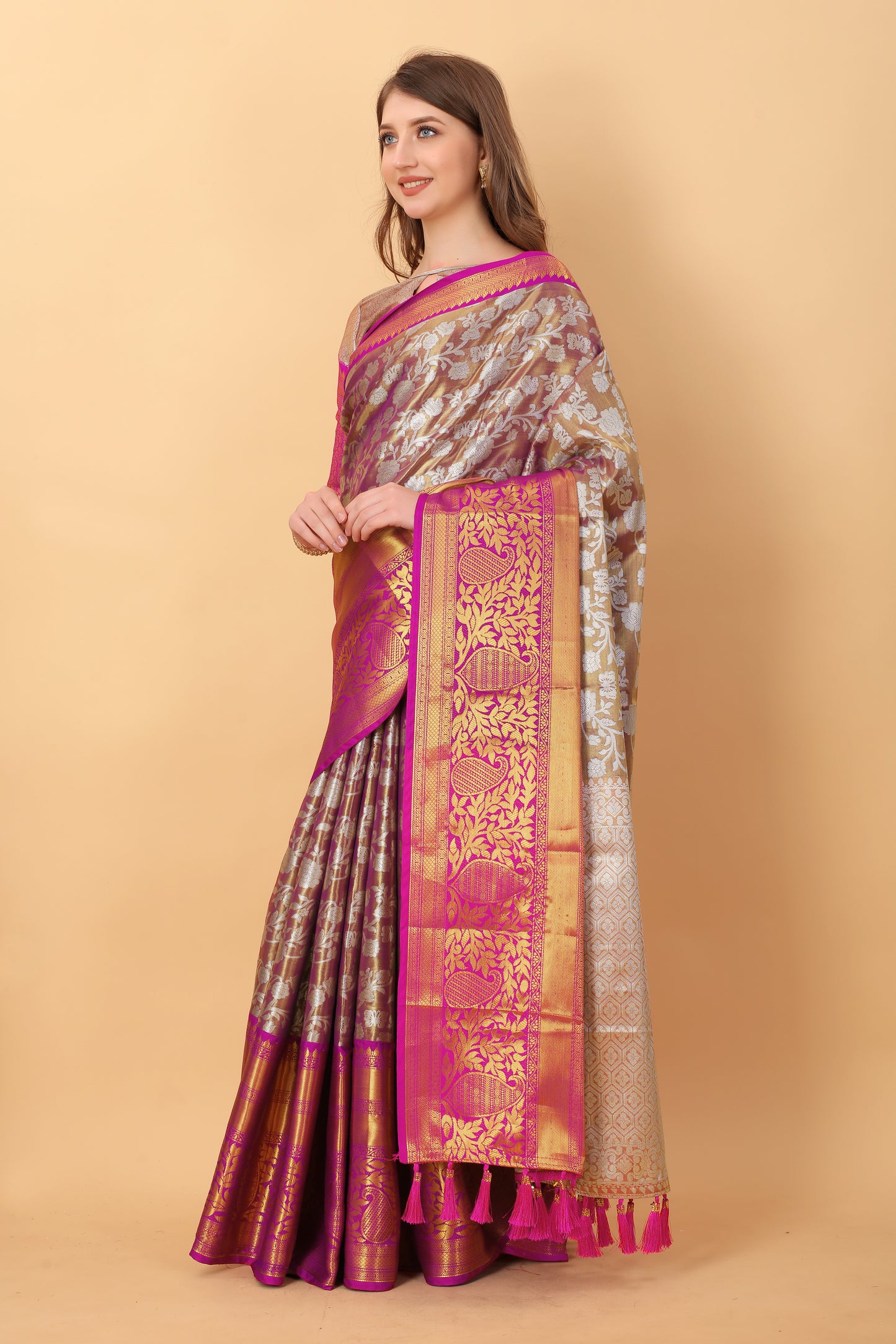 Soft Kanjivaram Silk Saree with Rich Jacquard Jari Work