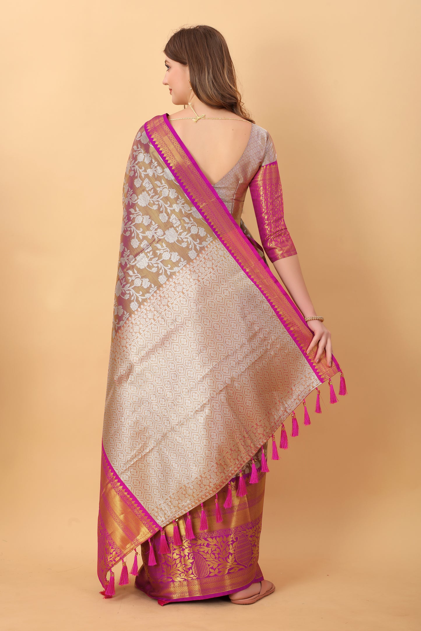 Soft Kanjivaram Silk Saree with Rich Jacquard Jari Work