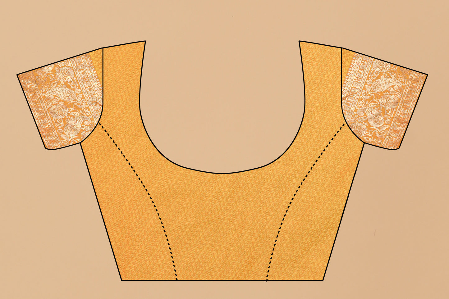 Kanjivaram Silk Saree With Rich golden Zari Wooven Pallu & Zari weawing Border With Beautiful Zari motifs weawing all over the Saree