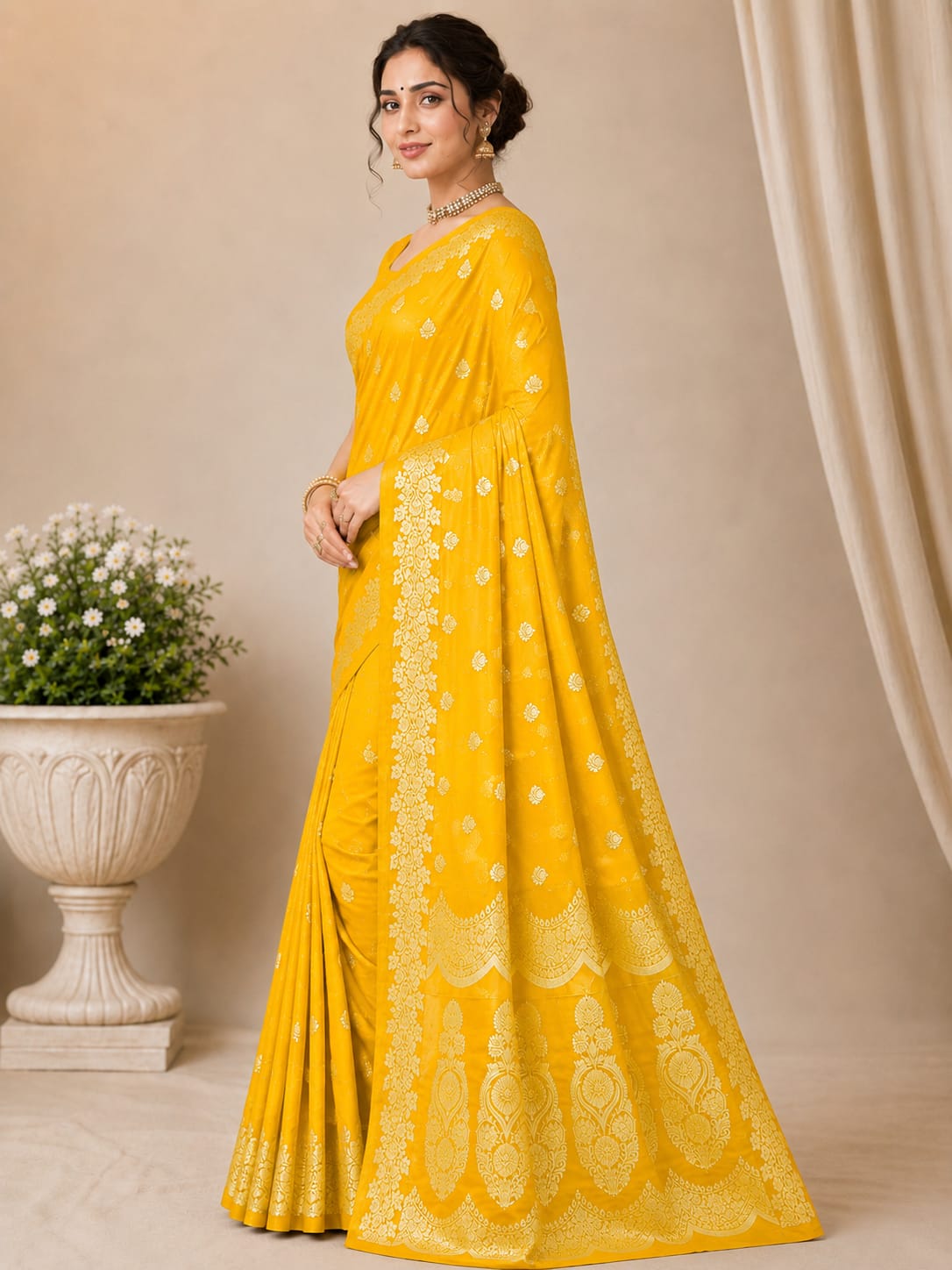 Royal Blue Banarasi Silk Saree with Silver Zari Woven Border & Rich Pallu | Wedding & Festive Wear