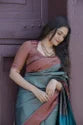 Pure Banarasi Silk Saree With Twirling Blouse Piece.