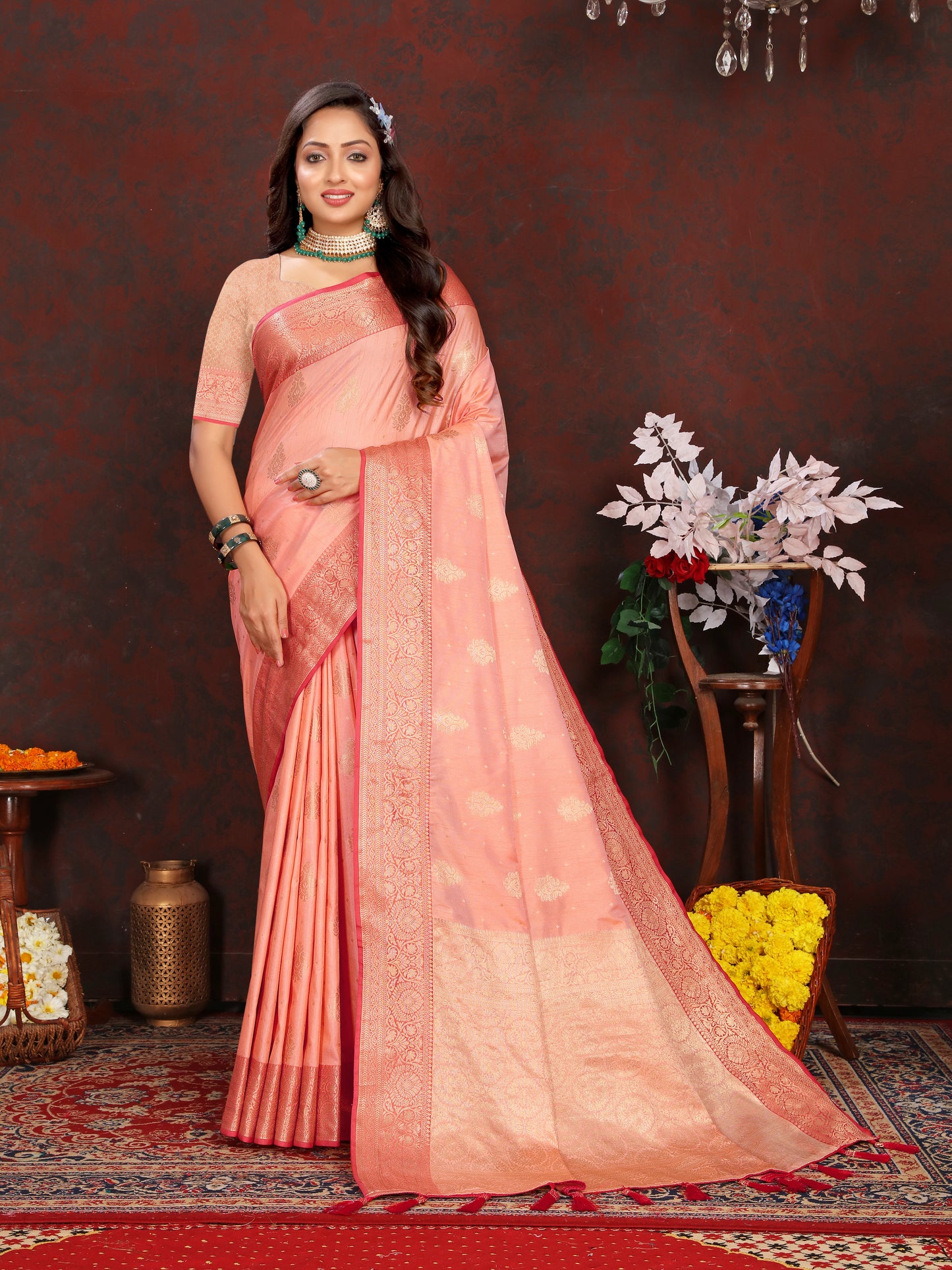 Soft Katan Silk Saree with Zari Weaving Design