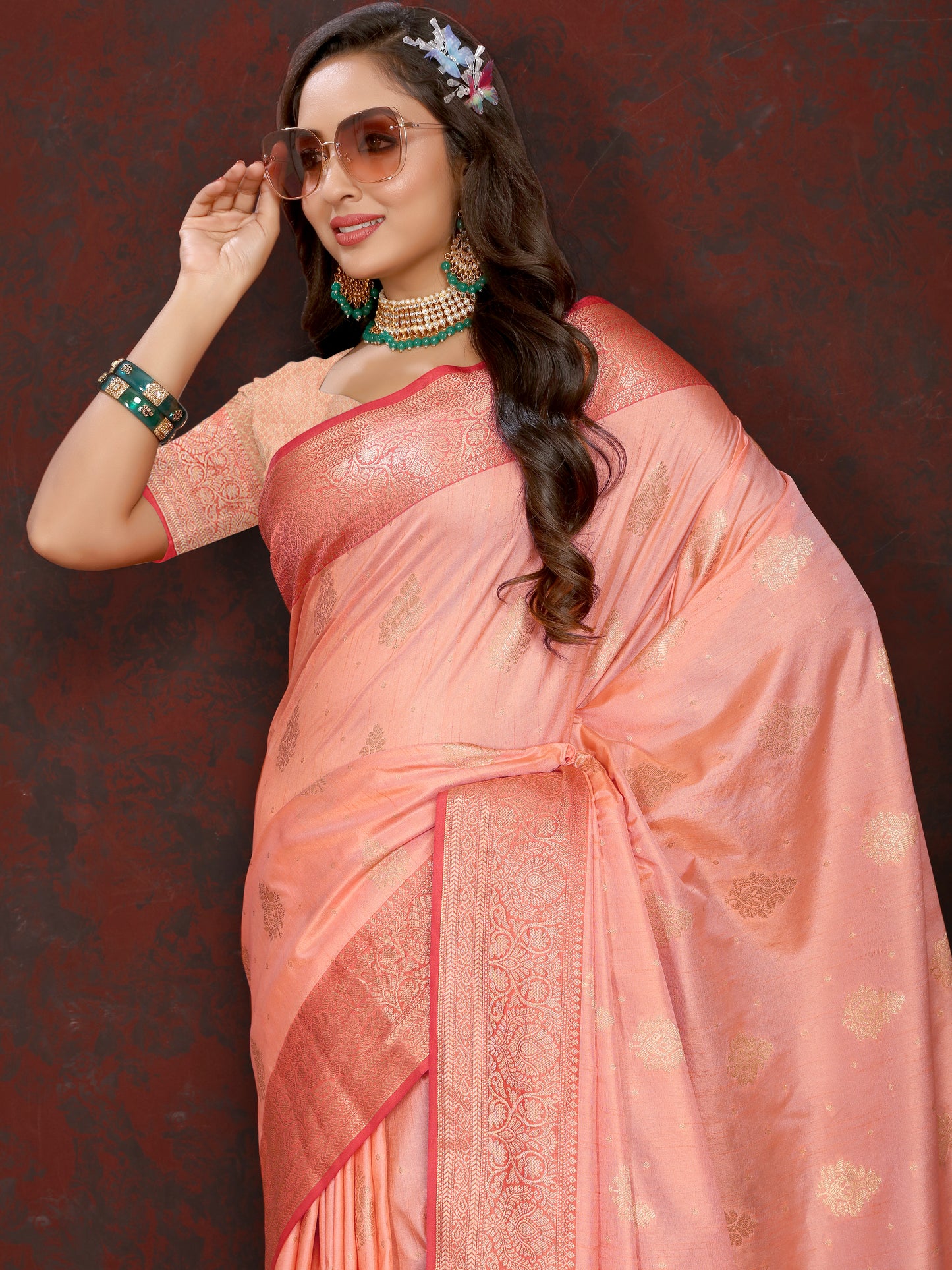 Soft Katan Silk Saree with Zari Weaving Design