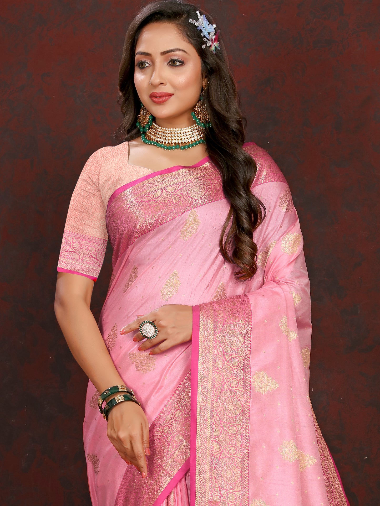 Soft Katan Silk Saree with Zari Weaving Design