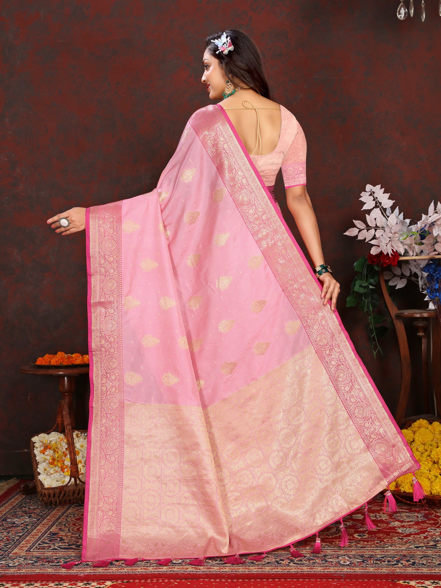 Soft Katan Silk Saree with Zari Weaving Design