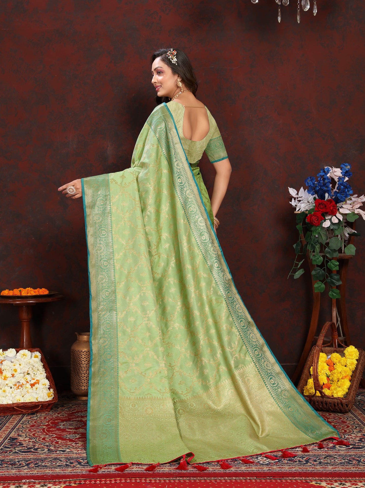 Soft Katan Silk Saree with Zari Weaving Design