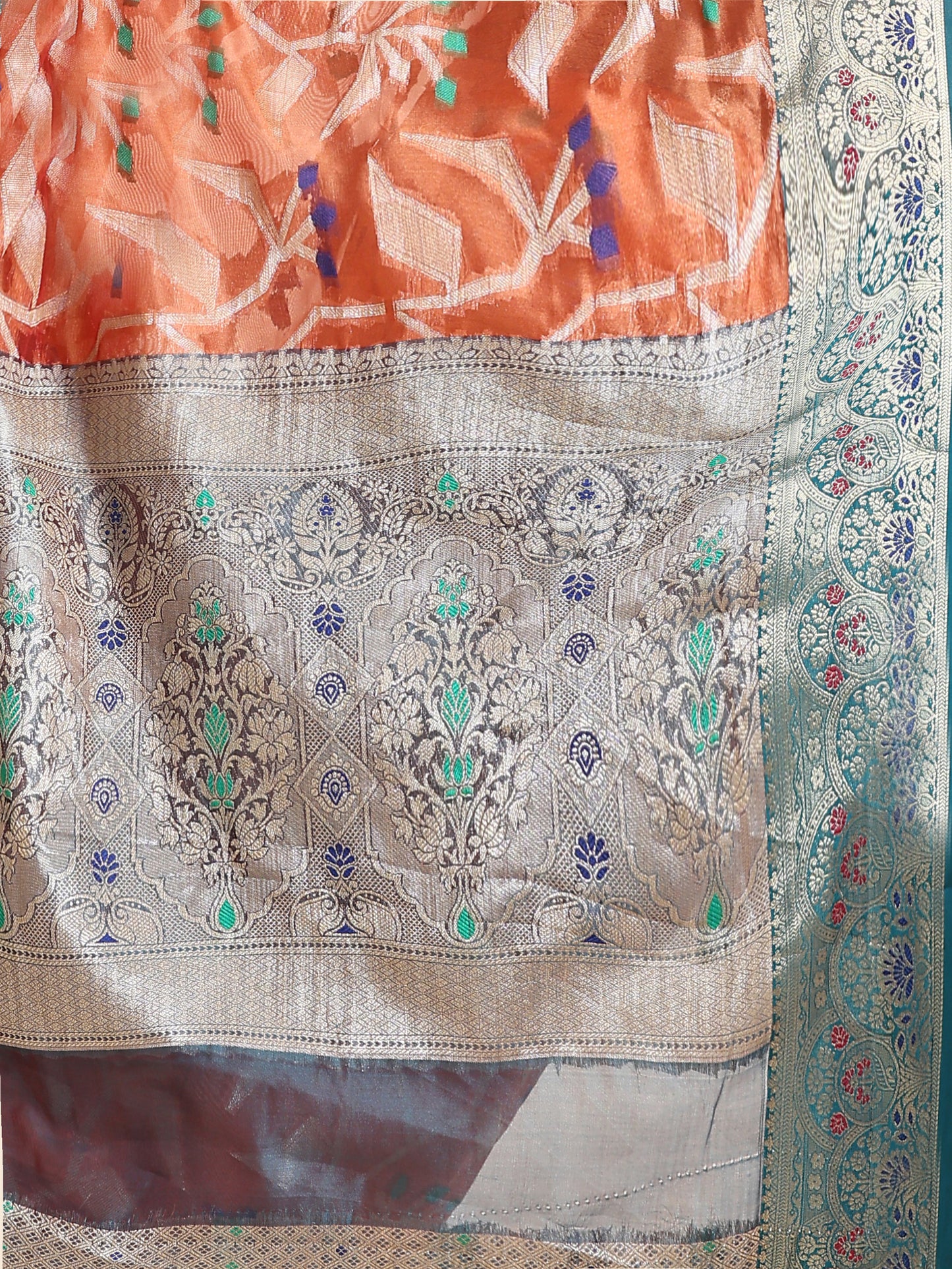 Soft Organza Silk saree with Meenakari weawing design and Rich Zari weawing Pallu with zari weawing border
