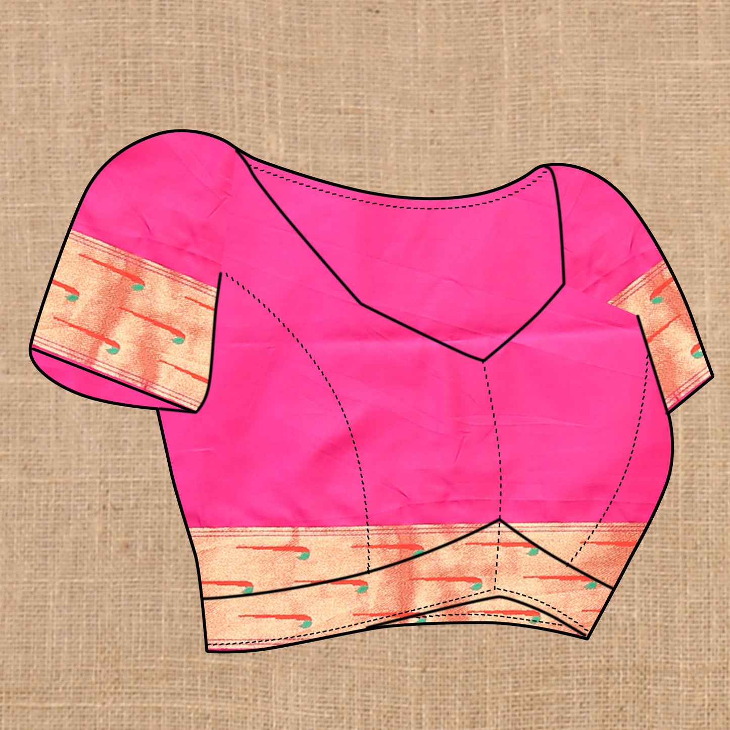 Soft Paithani Silk Saree with Meenakari Weaving Design.