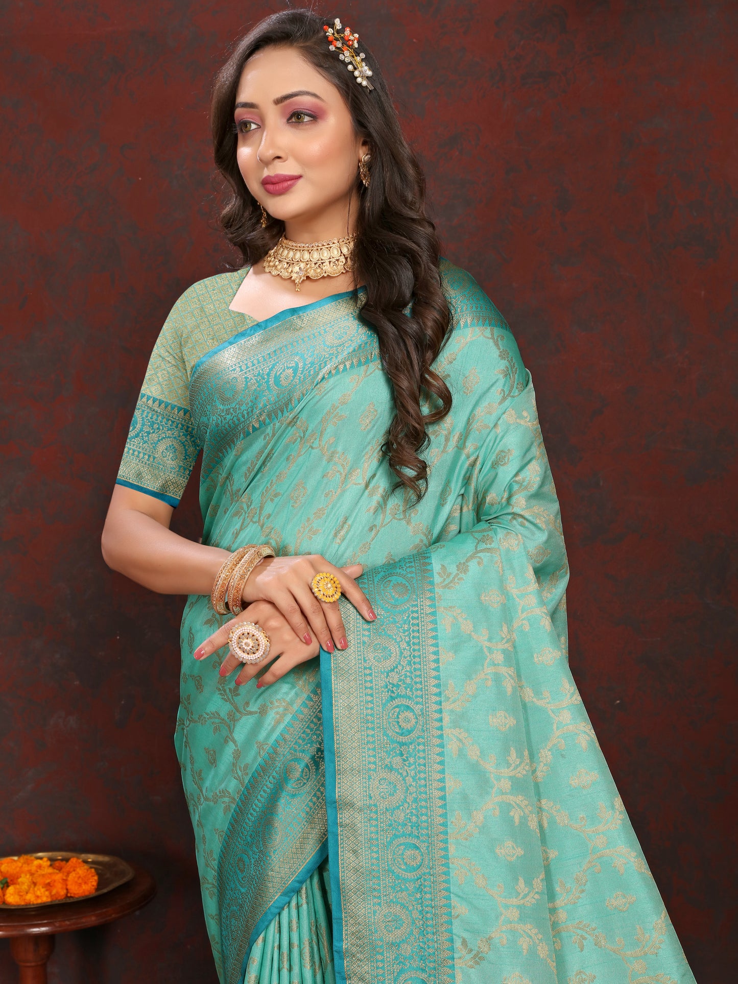 Soft Katan Silk Saree with Zari Weaving Design