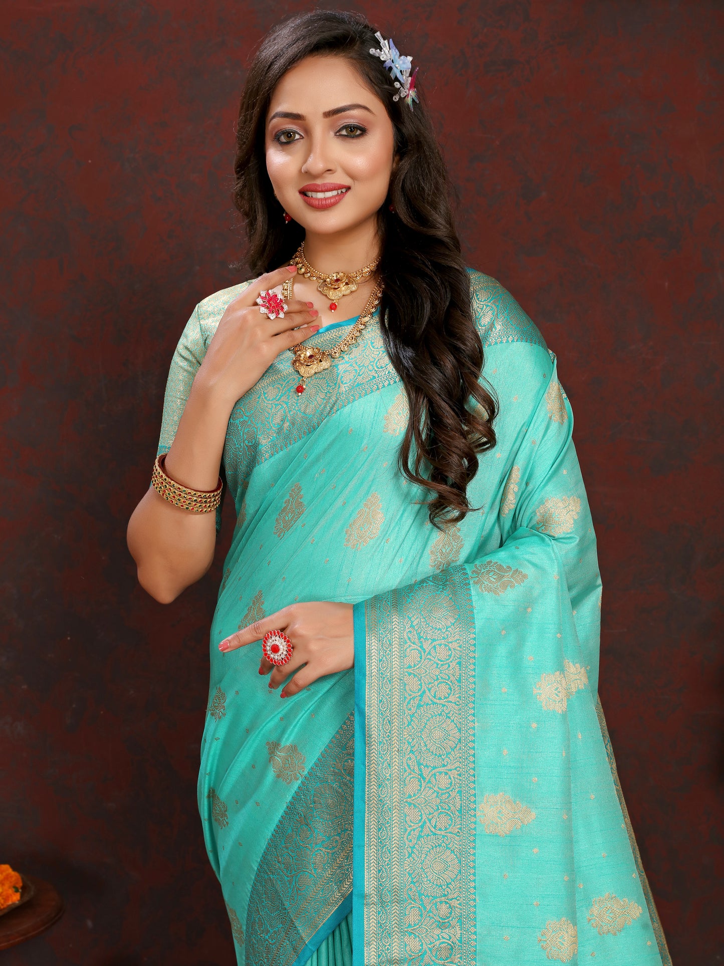 Soft Katan Silk Saree with Zari Weaving Design