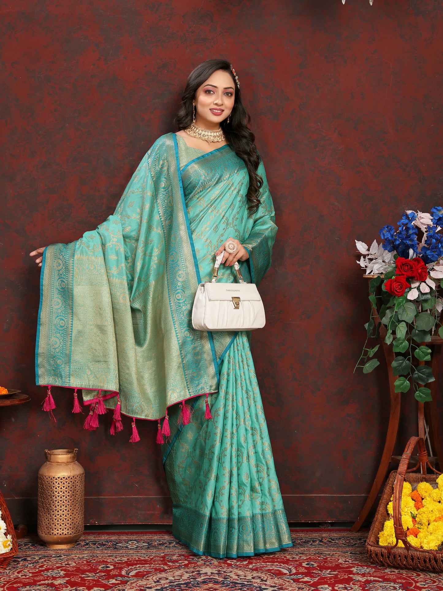 Soft Katan Silk Saree with Zari Weaving Design