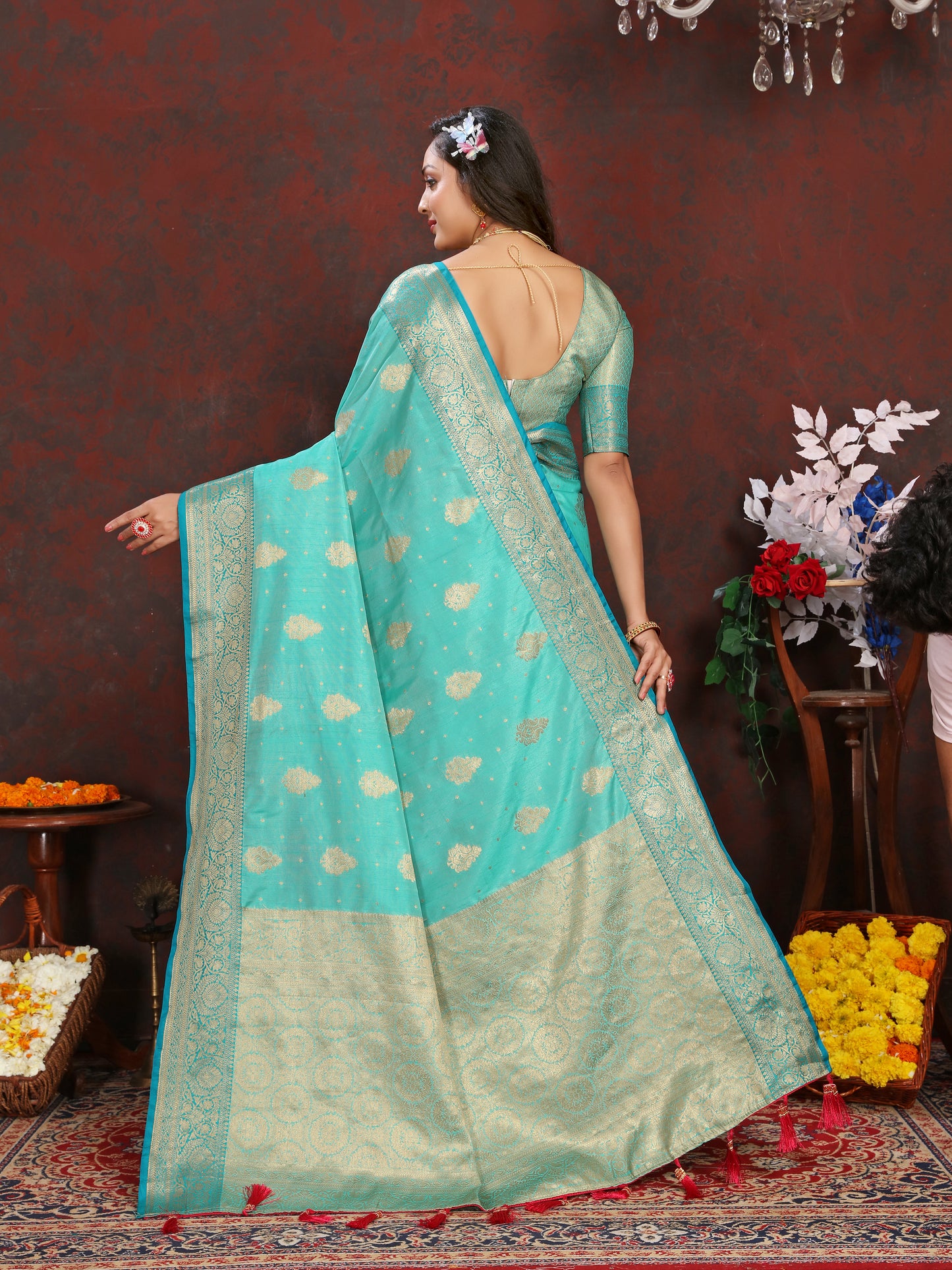Soft Katan Silk Saree with Zari Weaving Design