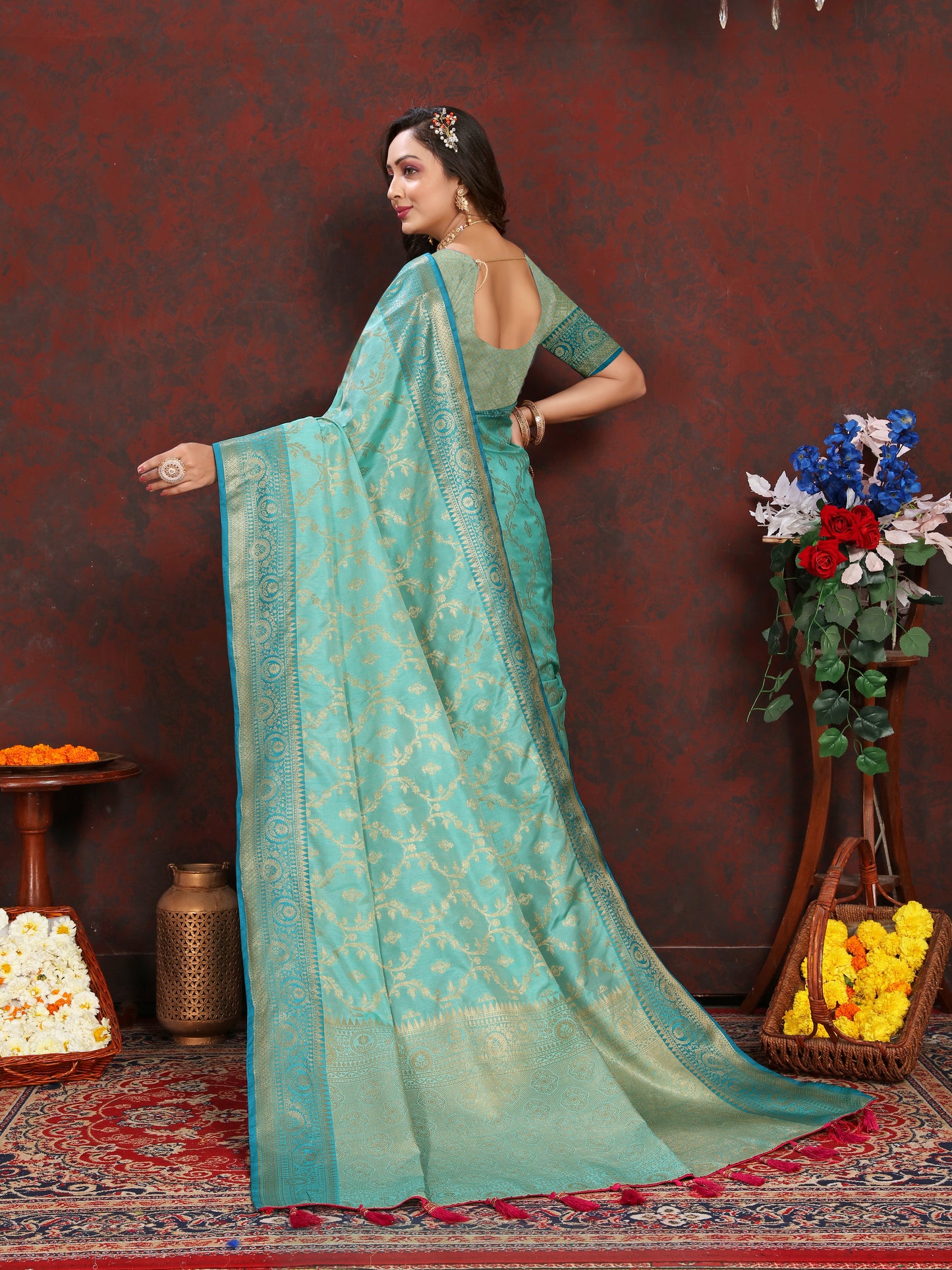 Soft Katan Silk Saree with Zari Weaving Design
