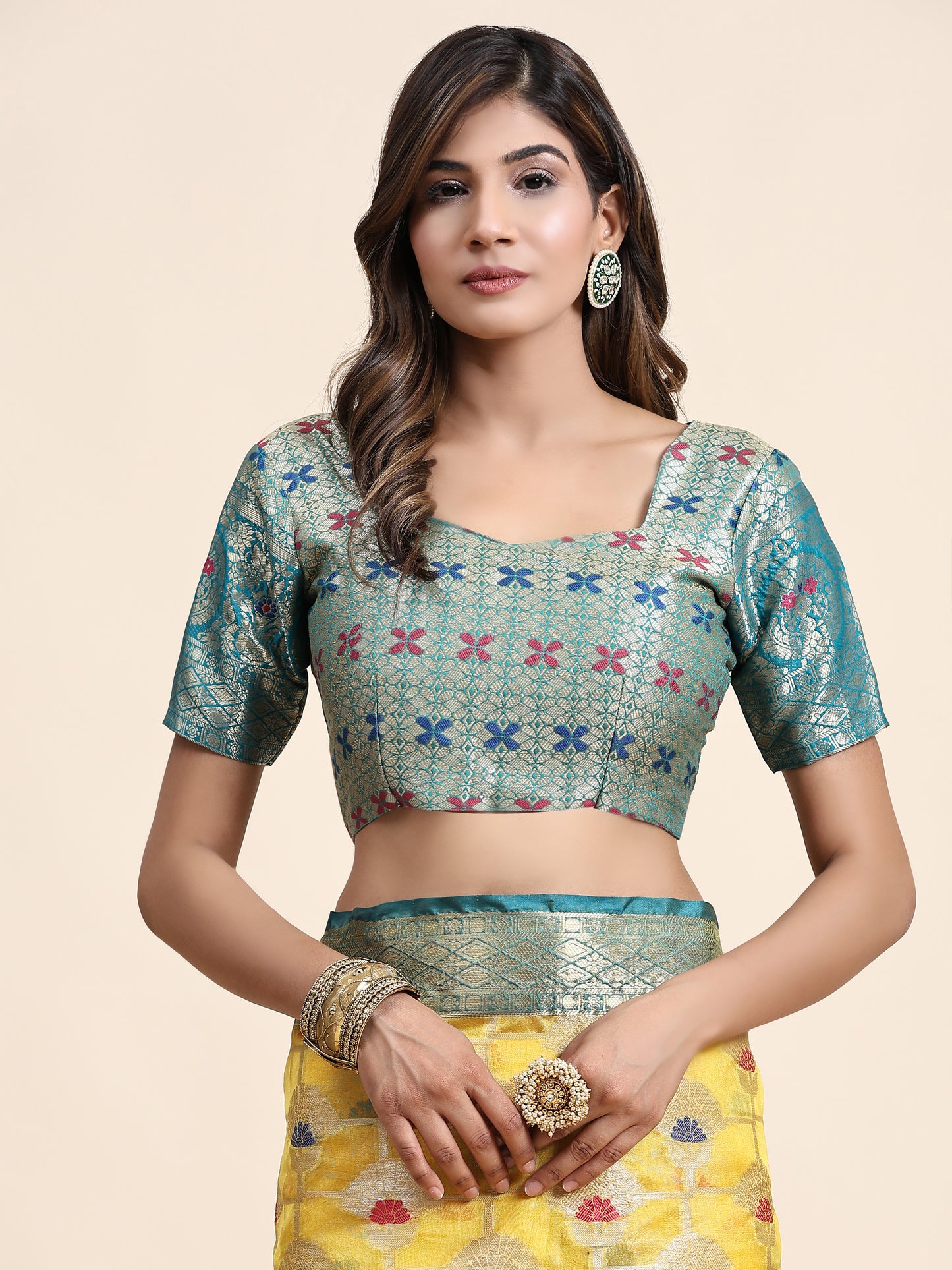 Soft Organza Silk saree with Meenakari weawing design and Rich Zari weawing Pallu with zari weawing border