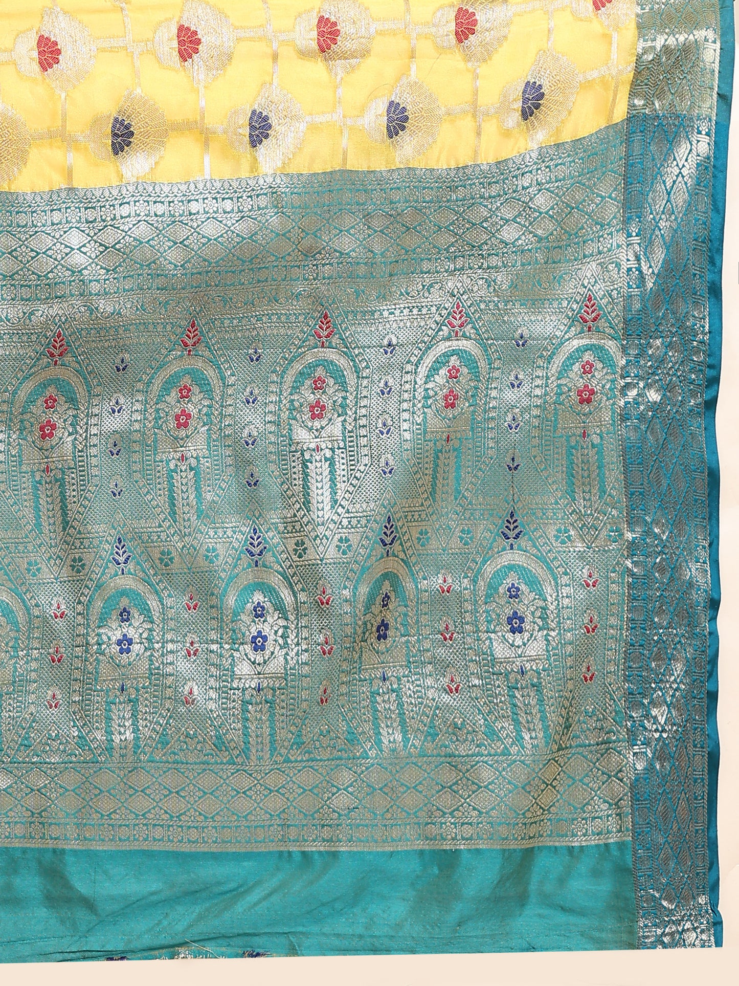Soft Organza Silk saree with Meenakari weawing design and Rich Zari weawing Pallu with zari weawing border