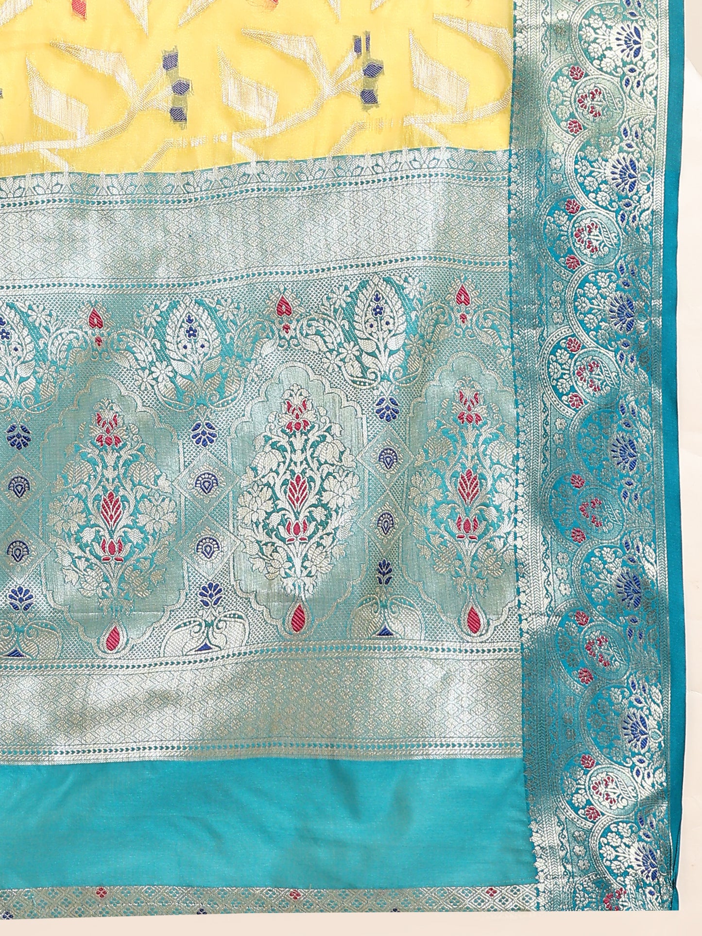 Soft Organza Silk saree with Meenakari weawing design and Rich Zari weawing Pallu with zari weawing border