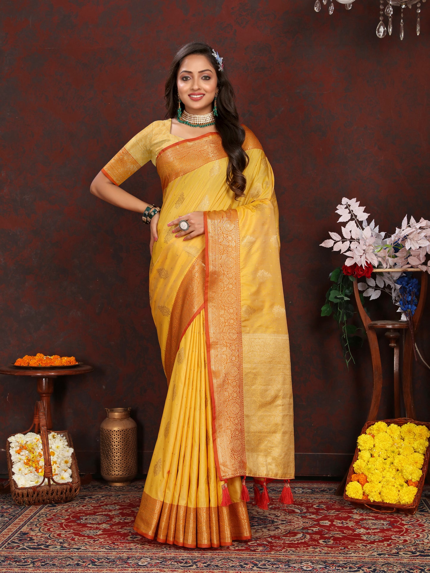 Soft Katan Silk Saree with Zari Weaving Design