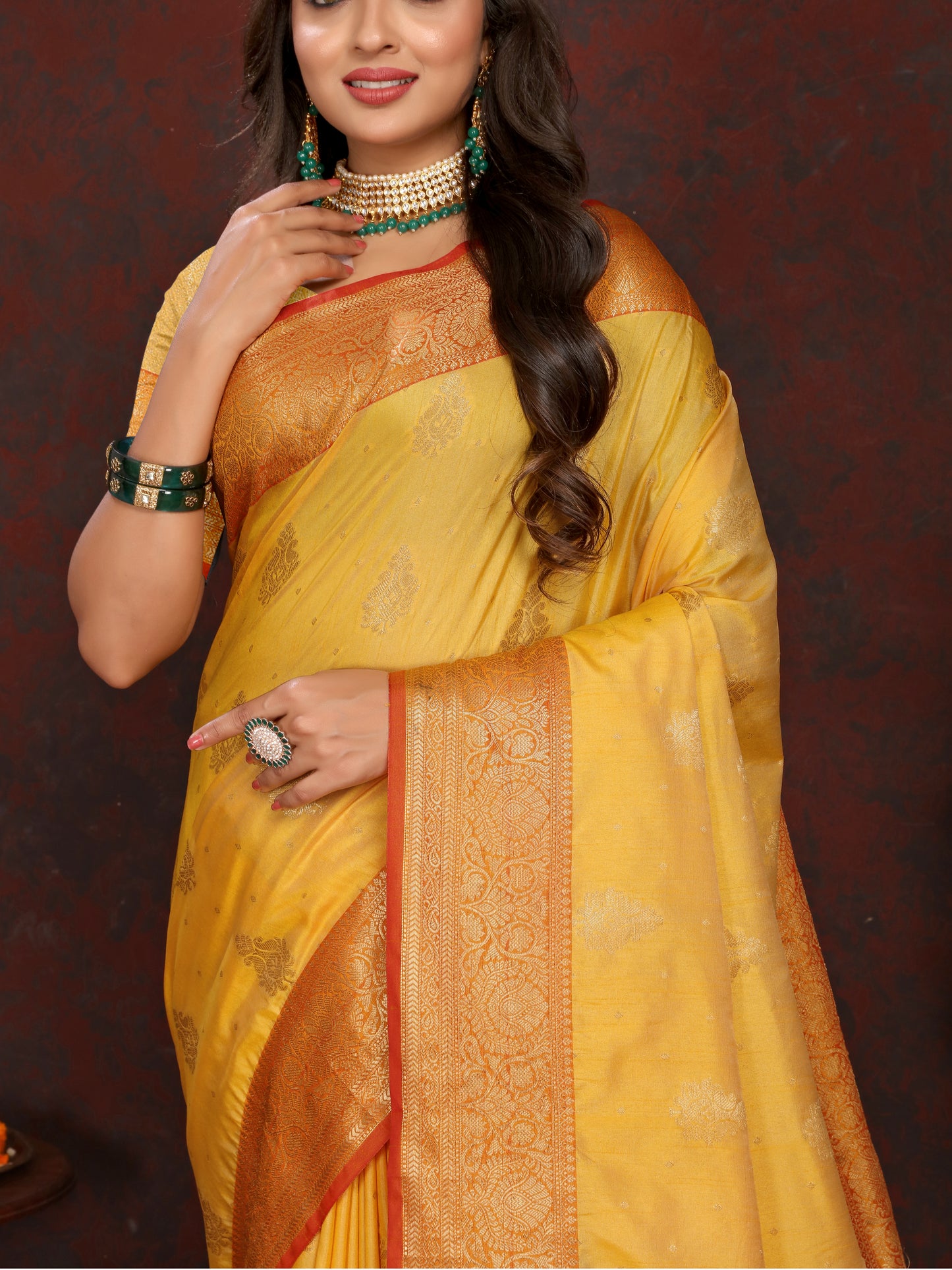 Soft Katan Silk Saree with Zari Weaving Design