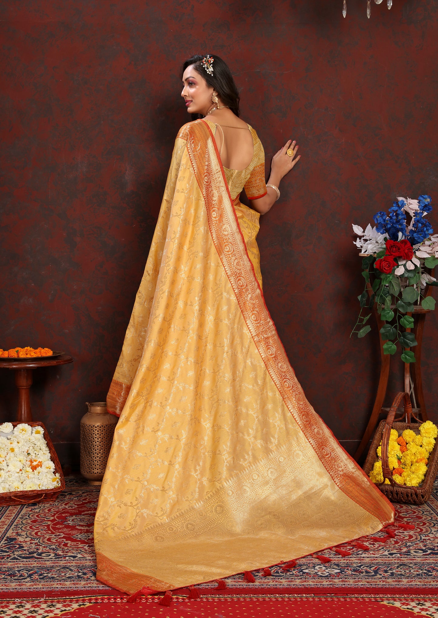 Soft Katan Silk Saree with Zari Weaving Design