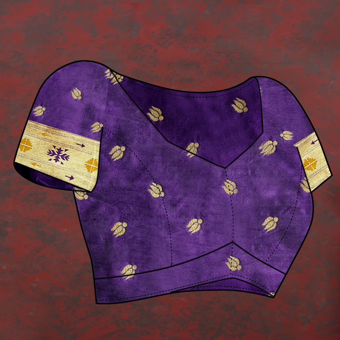 Dark Purple Color Golden Zari Woven Soft Paithani Silk Sarees With Rich Weaving Pallu with tassels.