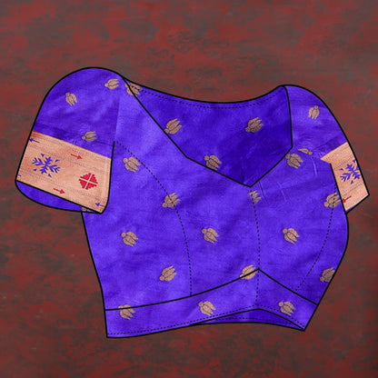 Royal Blue Color Zari Woven Soft Paithani Silk Sarees With Rich Weaving Pallu with tassels.