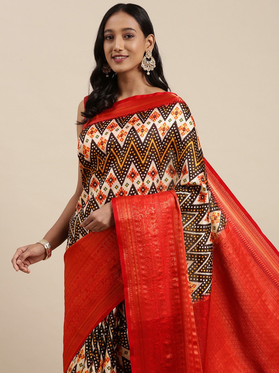 Soft Kanjivaram Silk Saree with Kalamkari Design