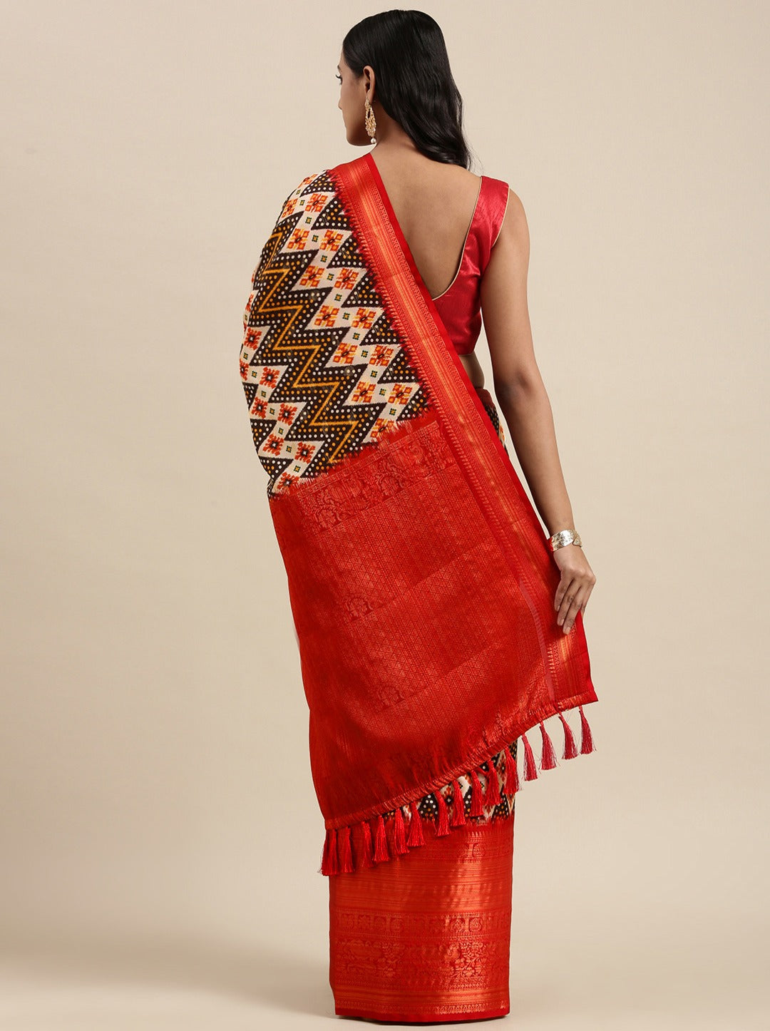 Soft Kanjivaram Silk Saree with Kalamkari Design