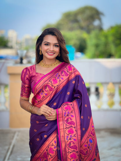 Beautiful Coin Paithani Silk Saree