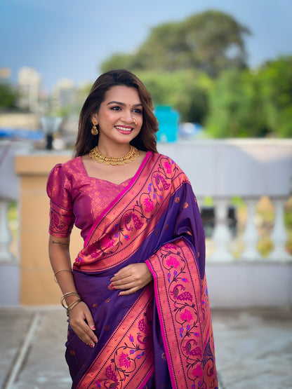 Beautiful Coin Paithani Silk Saree