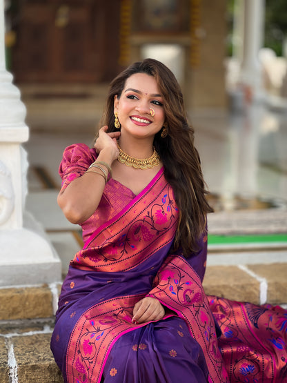Beautiful Coin Paithani Silk Saree