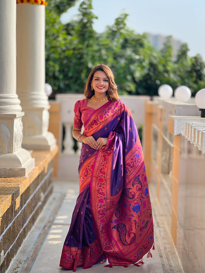Beautiful Coin Paithani Silk Saree