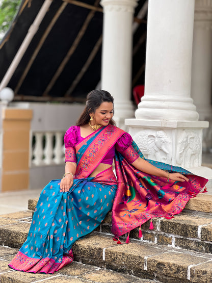 Pretty Premium Quality Soft Silk  Paithani Saree