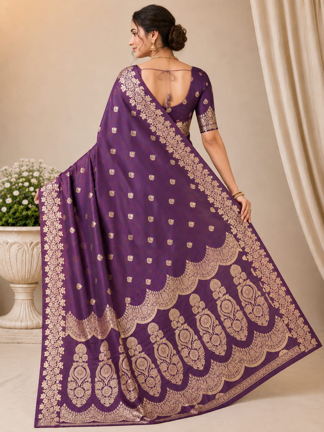 Royal Blue Banarasi Silk Saree with Silver Zari Woven Border & Rich Pallu | Wedding & Festive Wear