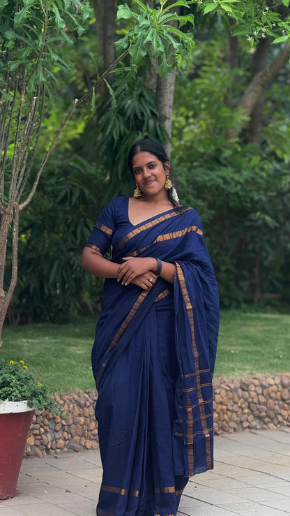 KeKoVi Dark Forest Green Soft Silk Saree with Elegant Gold Border | Traditional Festive Wear for Women