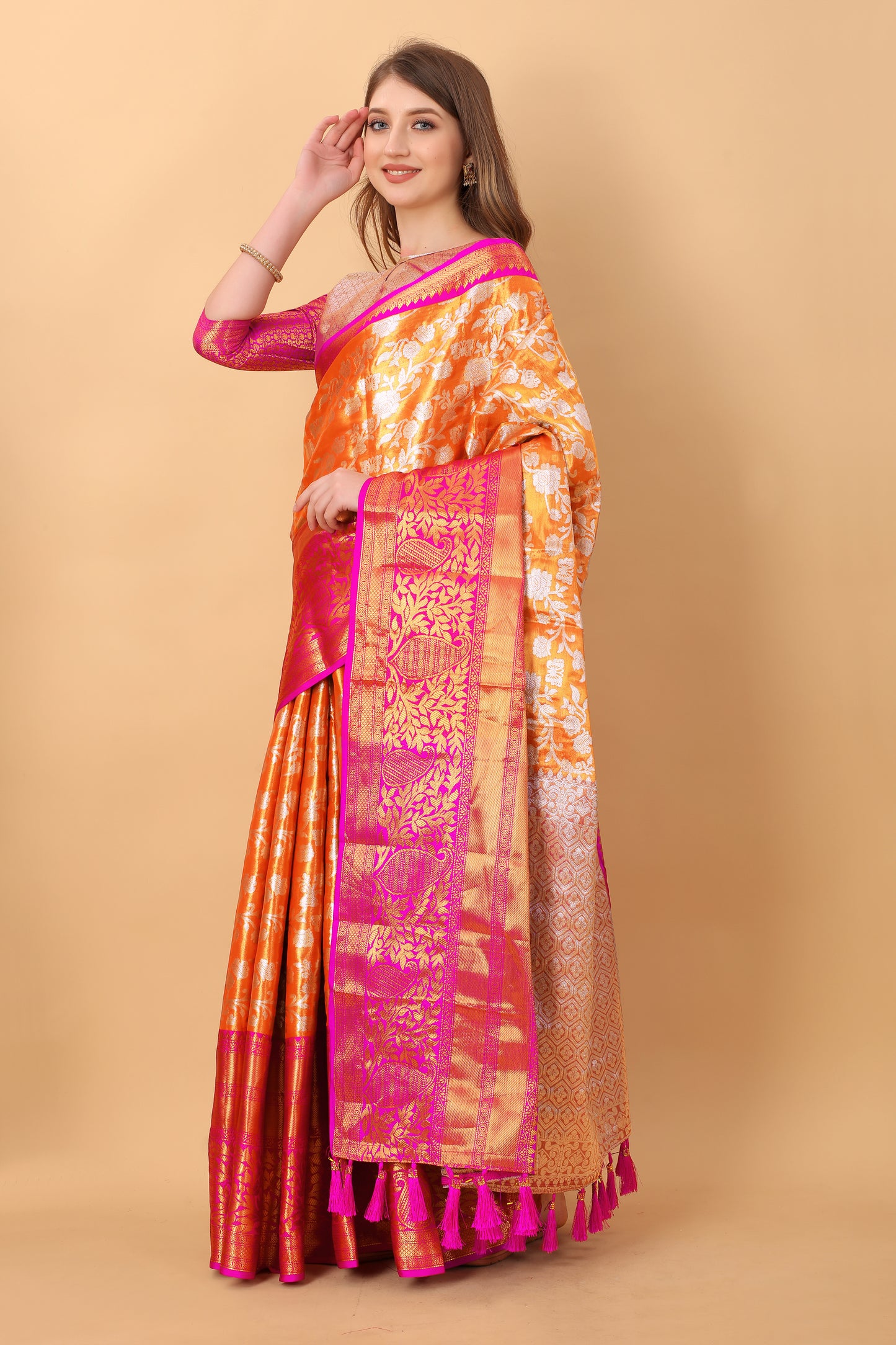 Soft Kanjivaram Silk Saree with Rich Jacquard Jari Work