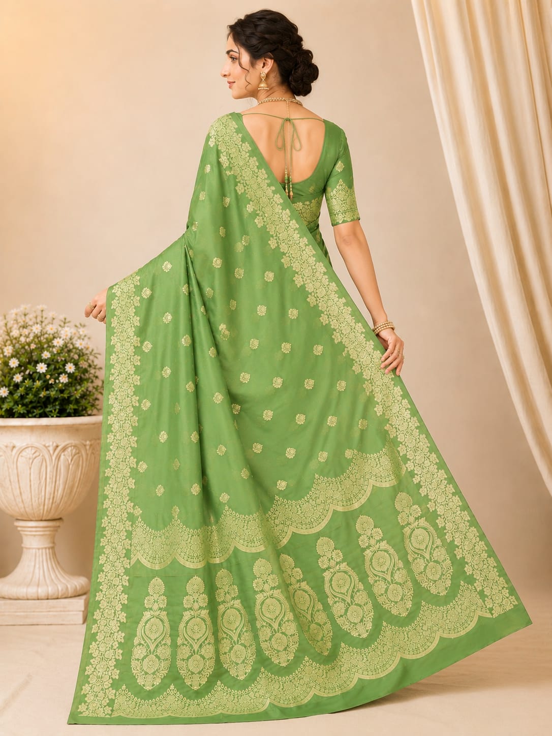 Royal Blue Banarasi Silk Saree with Silver Zari Woven Border & Rich Pallu | Wedding & Festive Wear