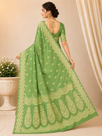 Royal Blue Banarasi Silk Saree with Silver Zari Woven Border & Rich Pallu | Wedding & Festive Wear