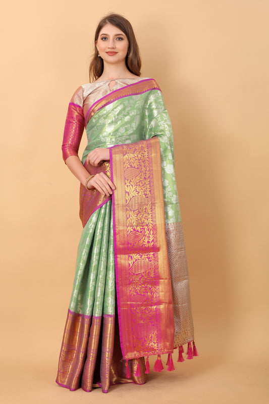 Soft Kanjivaram Silk Saree with Rich Jacquard Jari Work