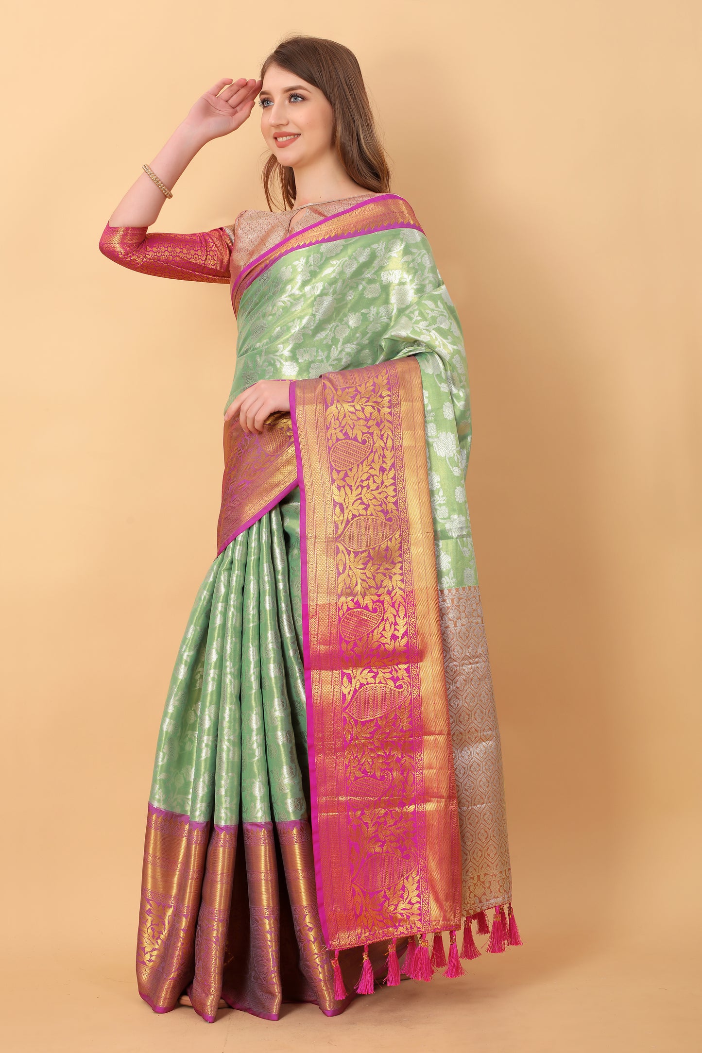 Soft Kanjivaram Silk Saree with Rich Jacquard Jari Work