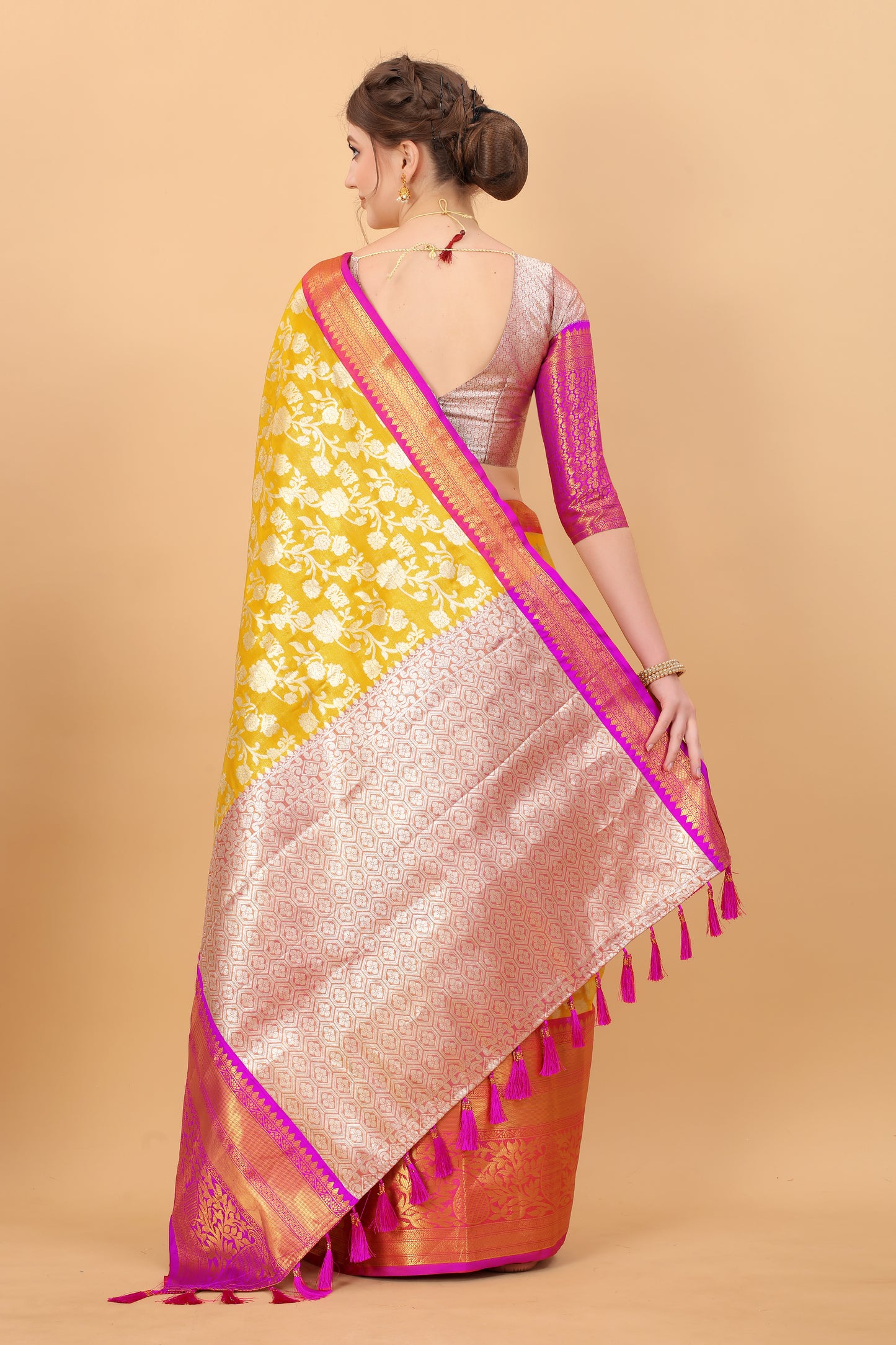 Soft Kanjivaram Silk Saree with Rich Jacquard Jari Work