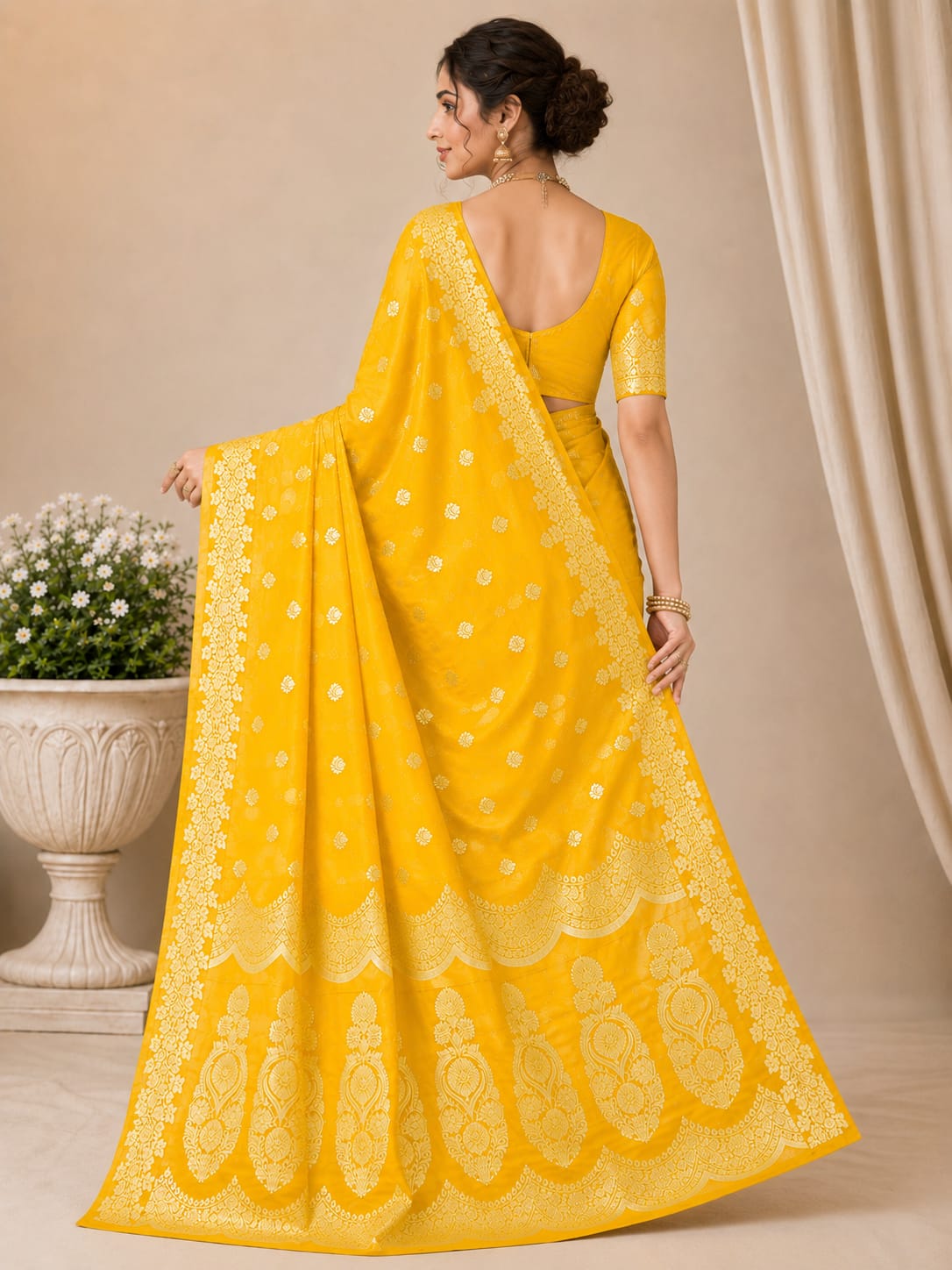 Royal Blue Banarasi Silk Saree with Silver Zari Woven Border & Rich Pallu | Wedding & Festive Wear