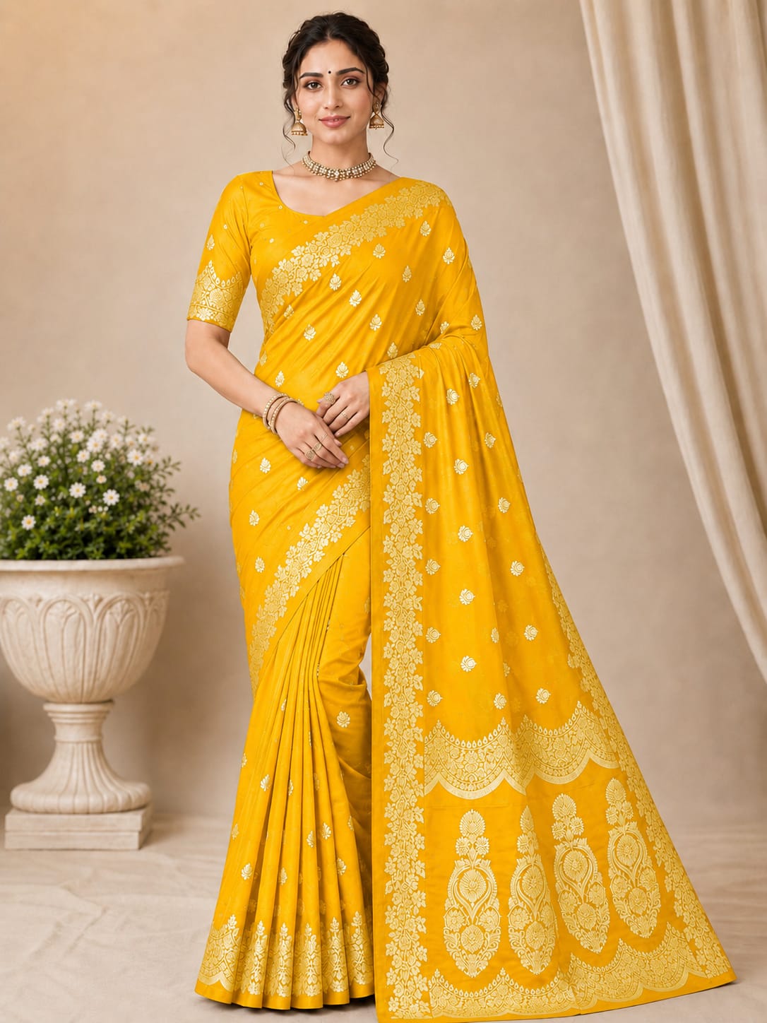 Royal Blue Banarasi Silk Saree with Silver Zari Woven Border & Rich Pallu | Wedding & Festive Wear