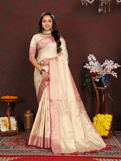 Soft Katan Silk Saree with Zari Weaving Design