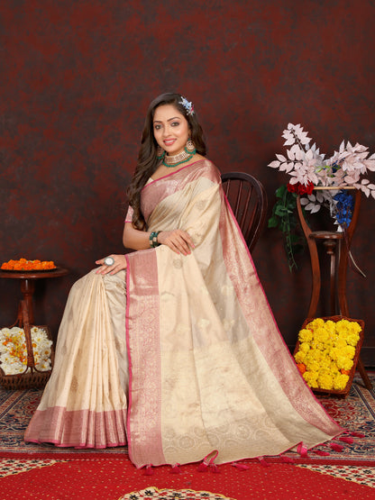 Soft Katan Silk Saree with Zari Weaving Design