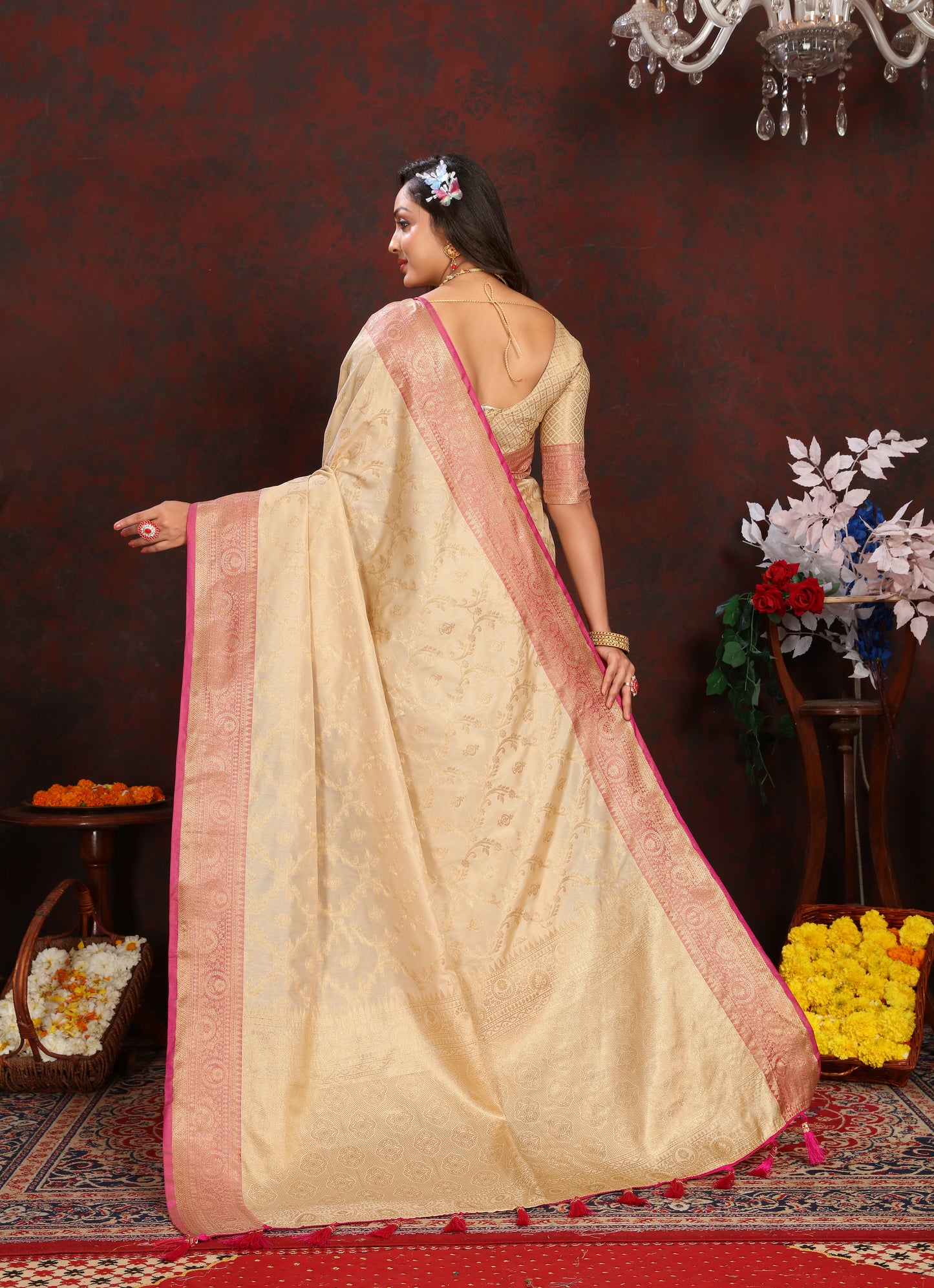 Soft Katan Silk Saree with Zari Weaving Design