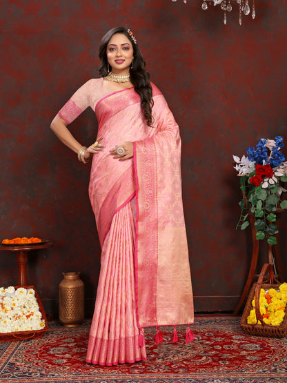 Soft Katan Silk Saree with Zari Weaving Design