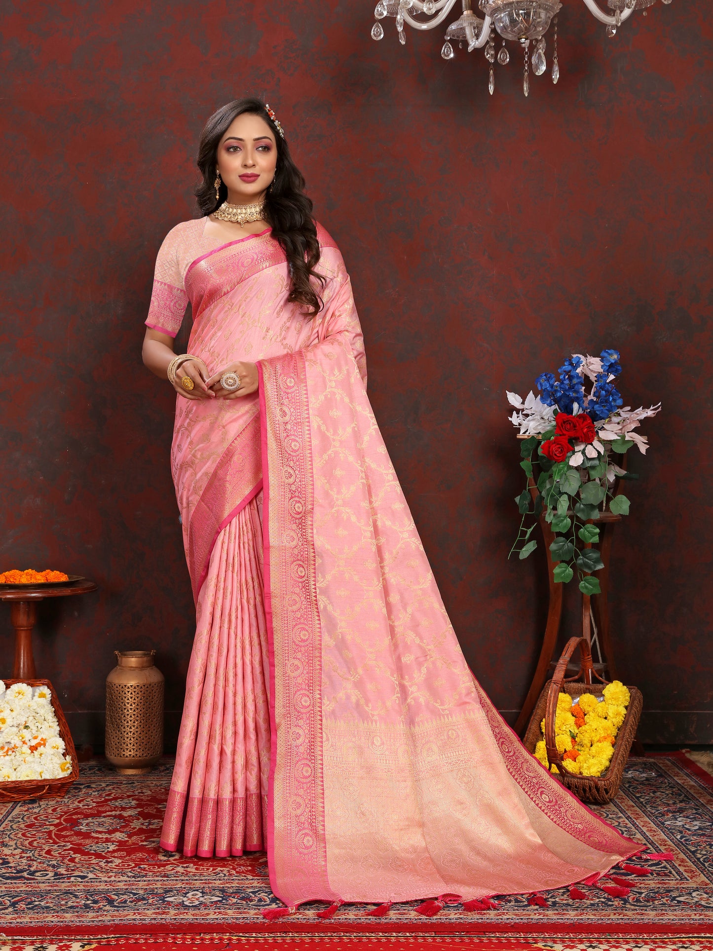 Soft Katan Silk Saree with Zari Weaving Design