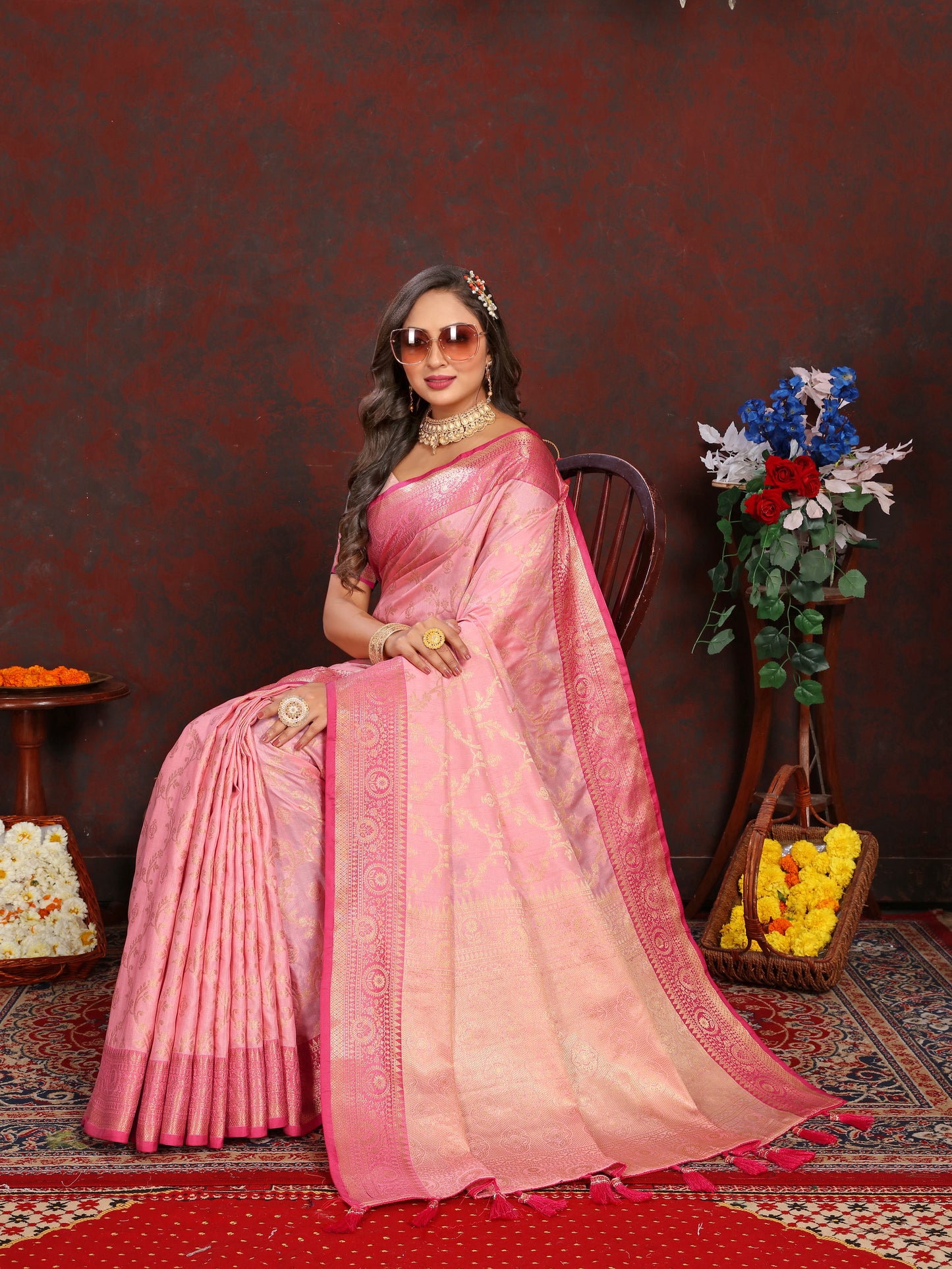 Soft Katan Silk Saree with Zari Weaving Design